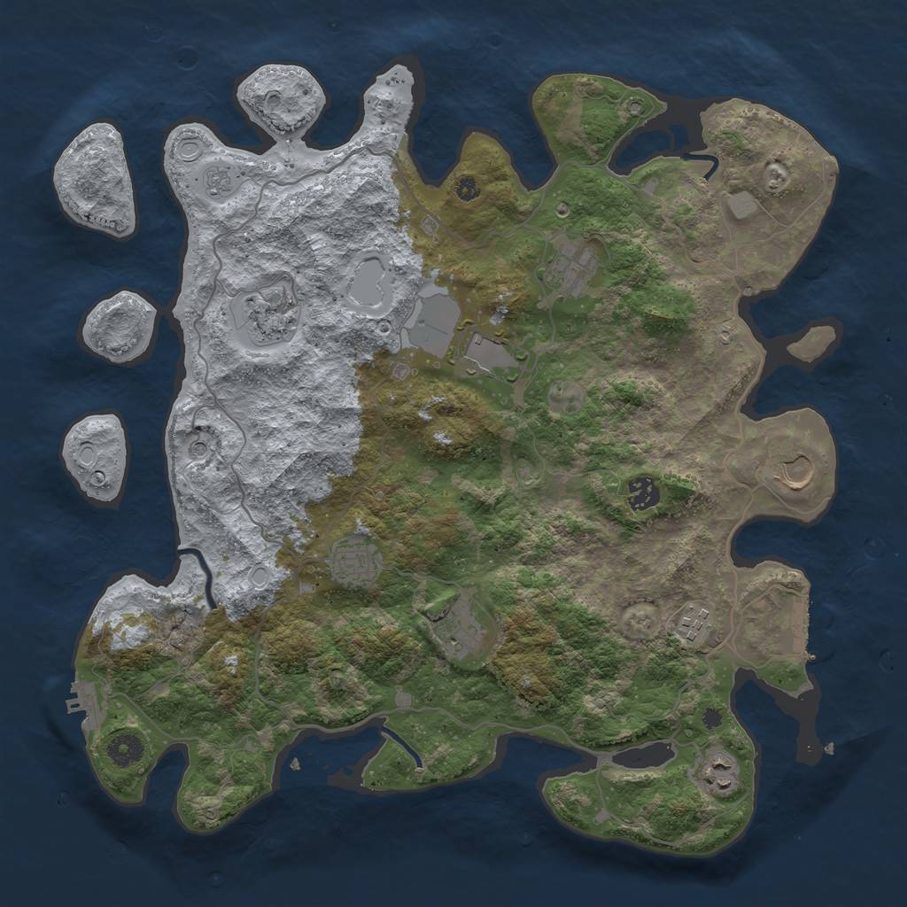 Rust Map: Procedural Map, Size: 4000, Seed: 418, 18 Monuments