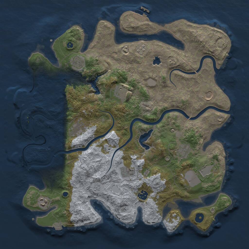 Rust Map: Procedural Map, Size: 4000, Seed: 1613931814, 16 Monuments