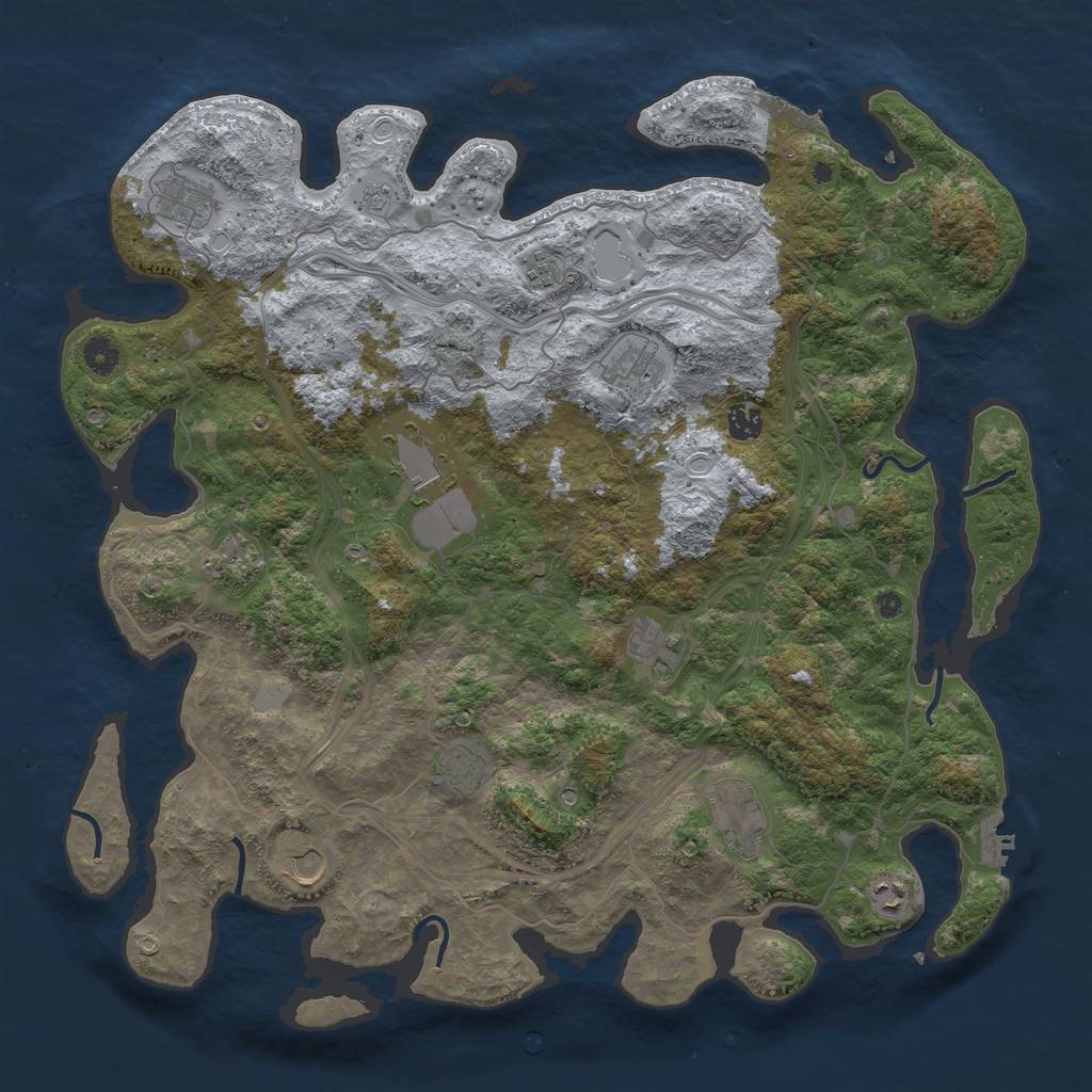 Rust Map: Procedural Map, Size: 4500, Seed: 5675136, 20 Monuments