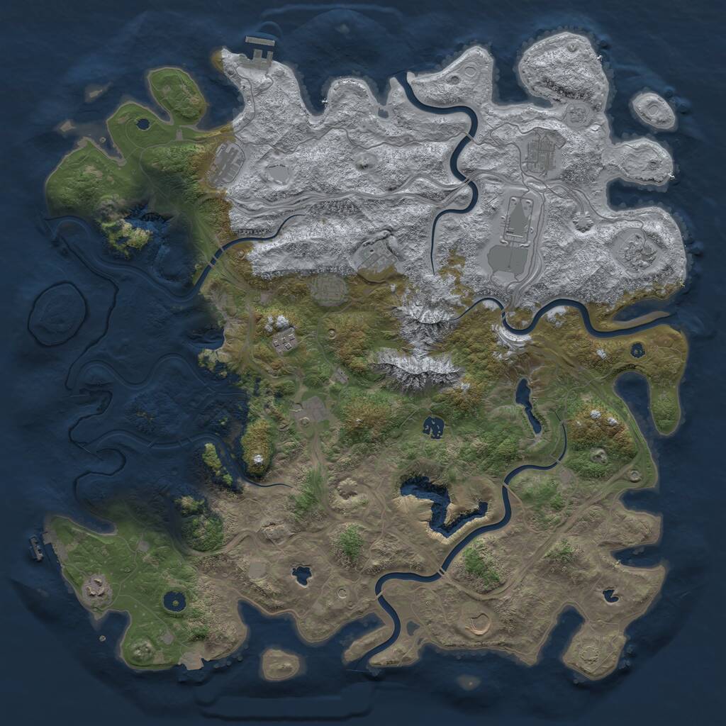 Rust Map: Procedural Map, Size: 5000, Seed: 8666127, 17 Monuments