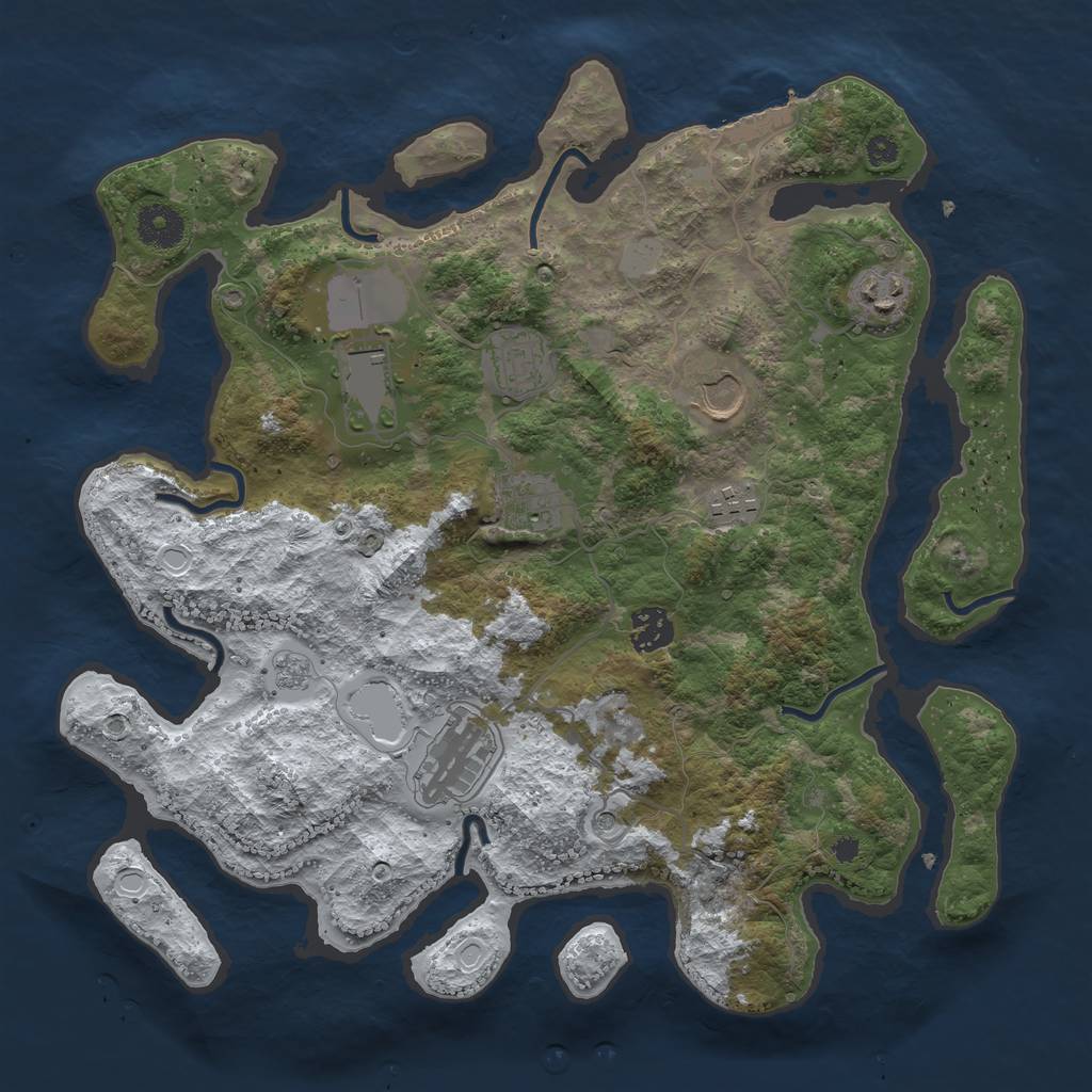 Rust Map: Procedural Map, Size: 3580, Seed: 1231938761, 16 Monuments