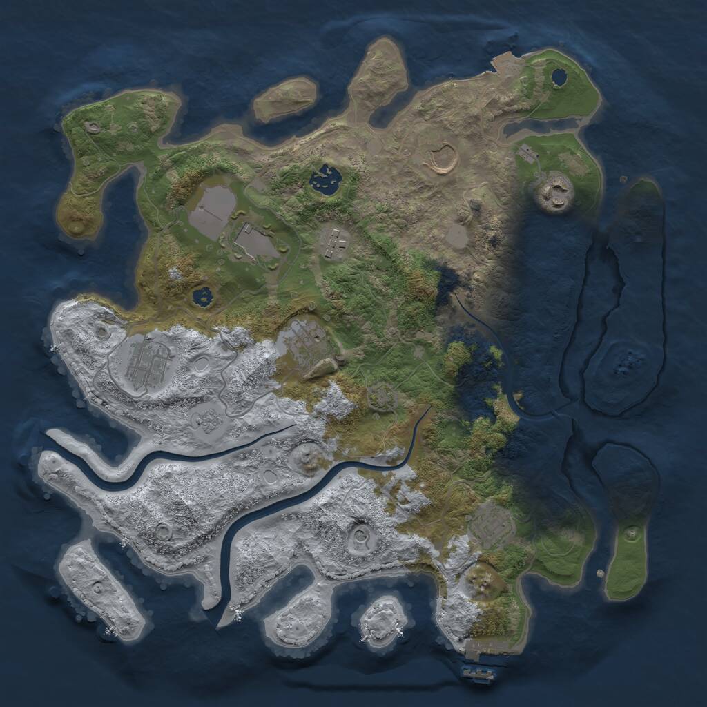 Rust Map: Procedural Map, Size: 3580, Seed: 1231938761, 13 Monuments