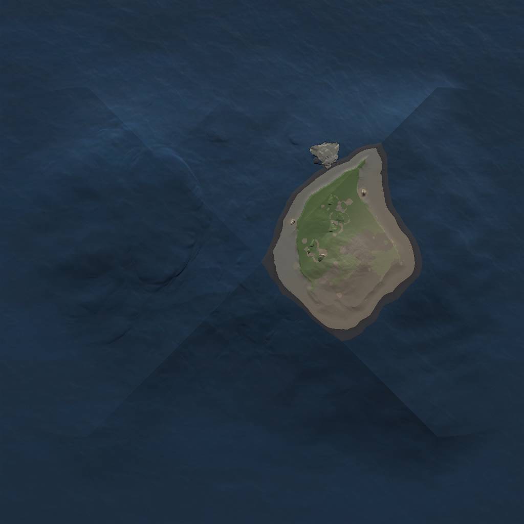 Rust Map: Procedural Map, Size: 1000, Seed: 77689, 3 Monuments