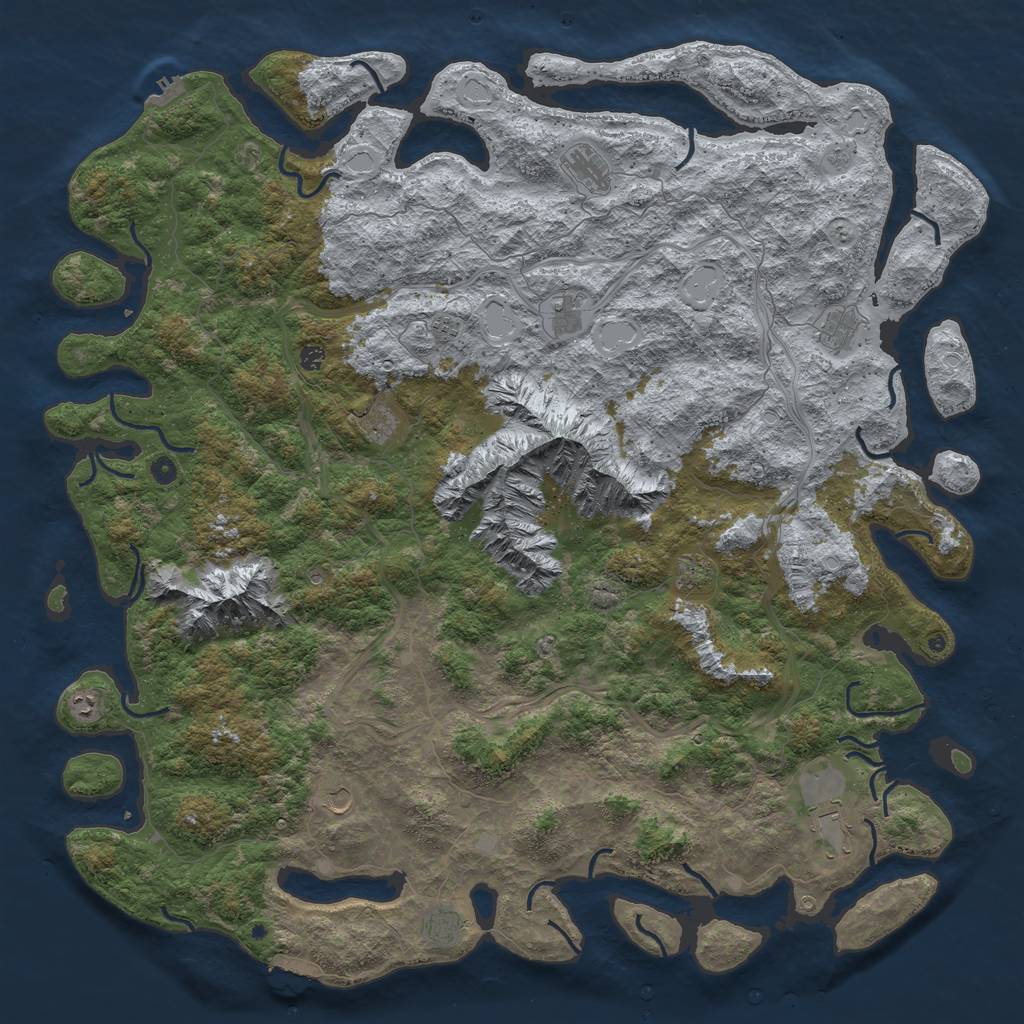 Rust Map: Procedural Map, Size: 6000, Seed: 221222, 20 Monuments