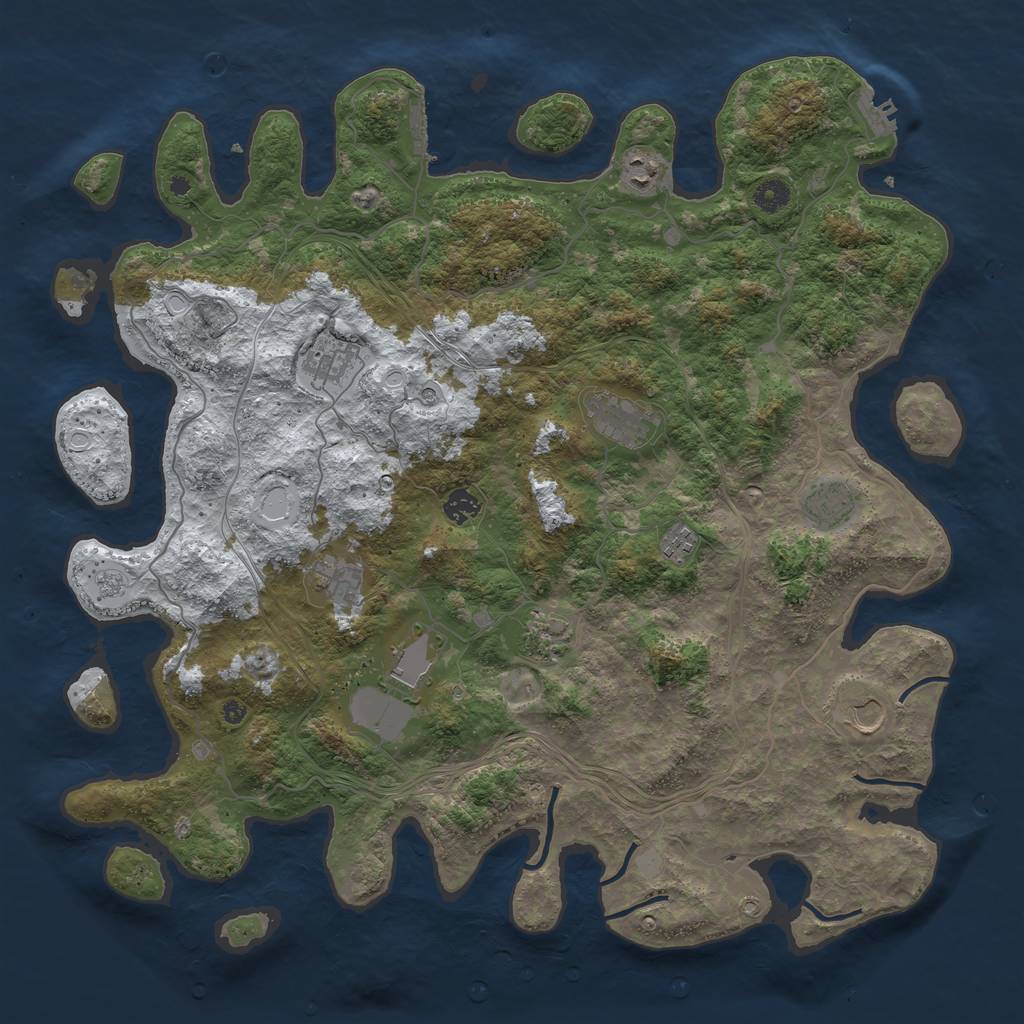 Rust Map: Procedural Map, Size: 4500, Seed: 574417412, 19 Monuments
