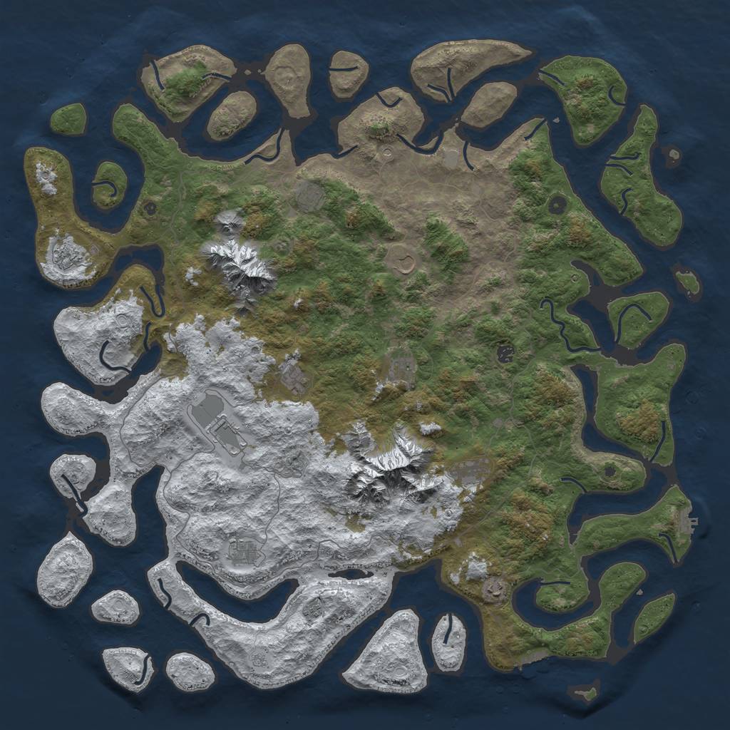 Rust Map: Procedural Map, Size: 6000, Seed: 108682233, 20 Monuments