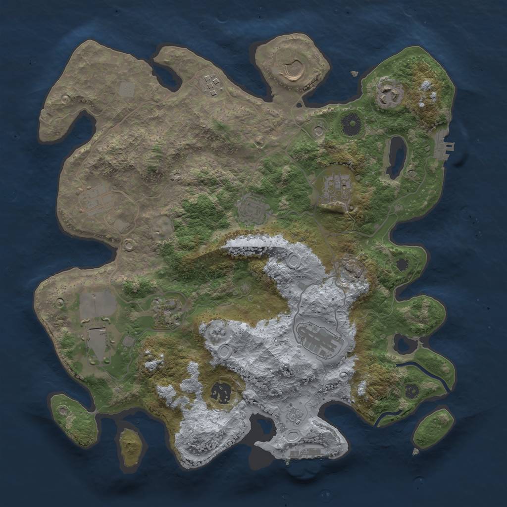 Rust Map: Procedural Map, Size: 3600, Seed: 39792302, 19 Monuments