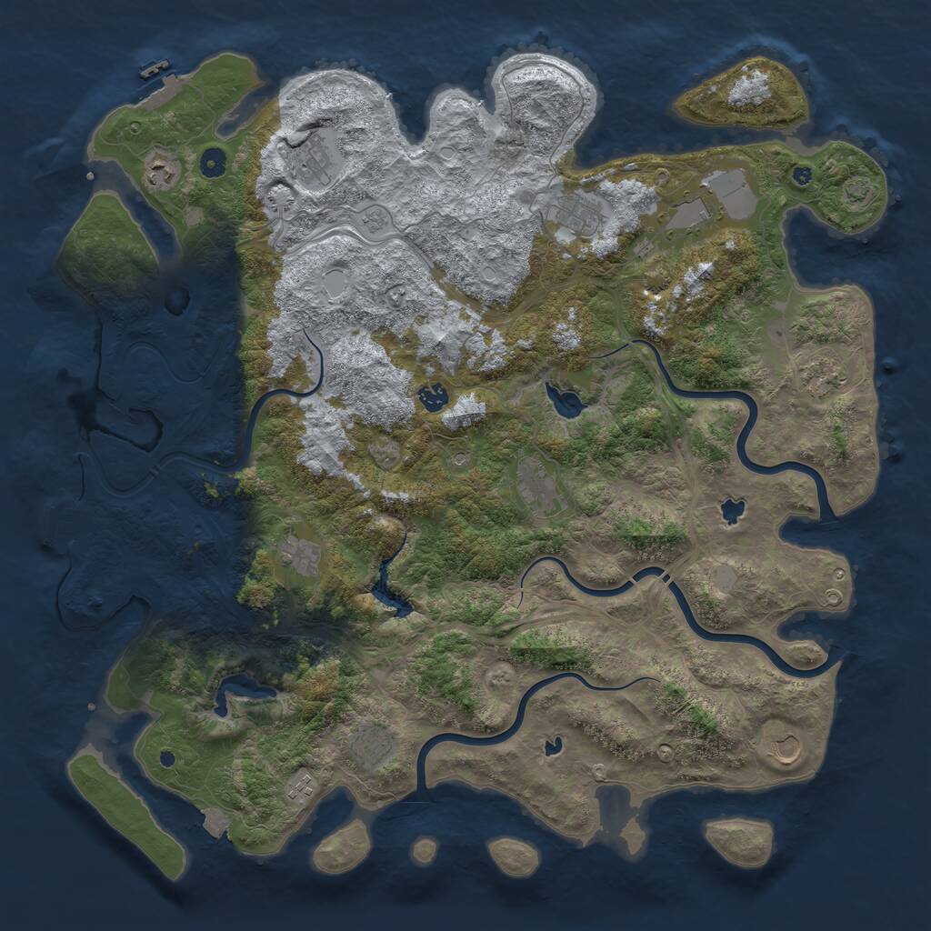 Rust Map: Procedural Map, Size: 4900, Seed: 2189995, 17 Monuments