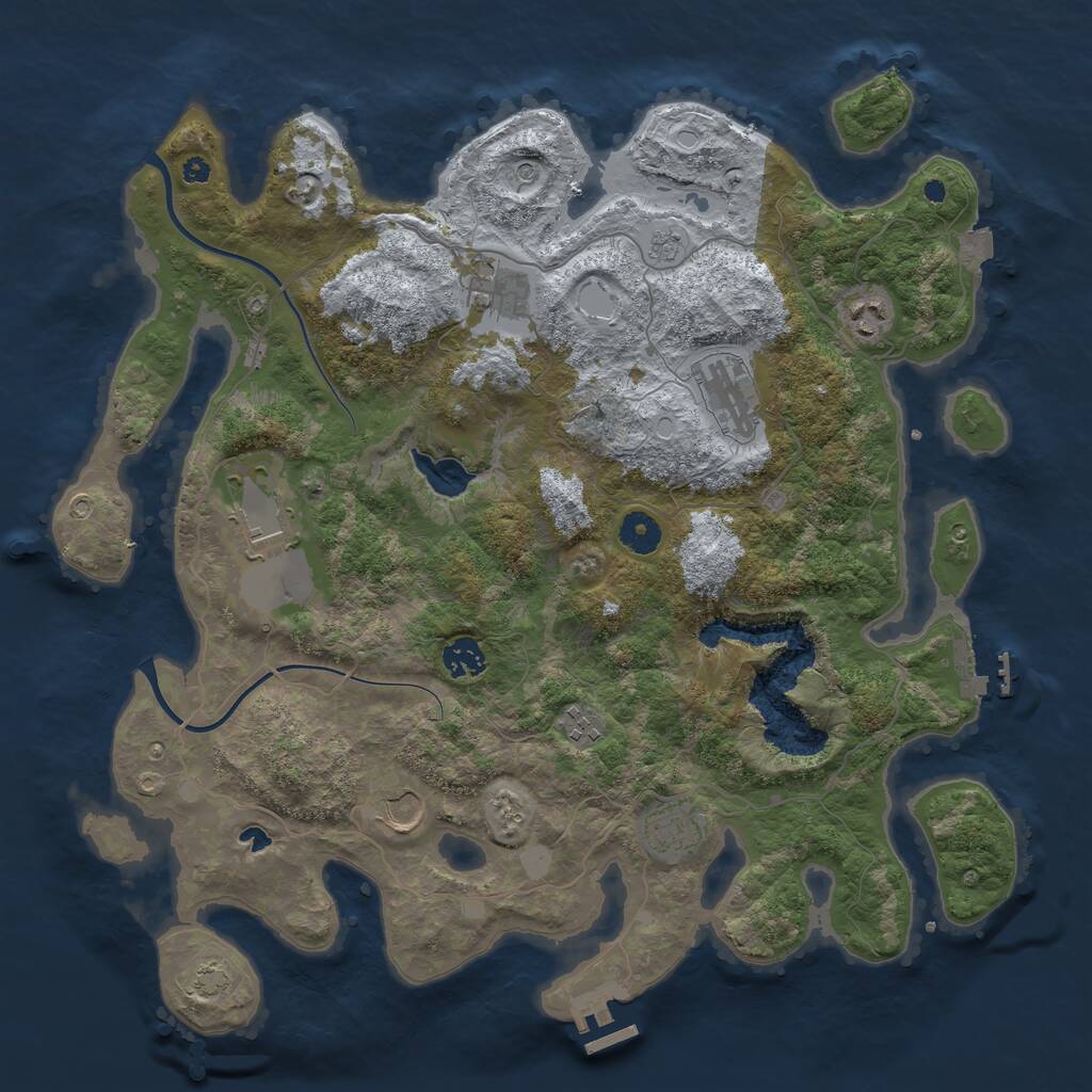 Rust Map: Procedural Map, Size: 4000, Seed: 1585823715, 14 Monuments