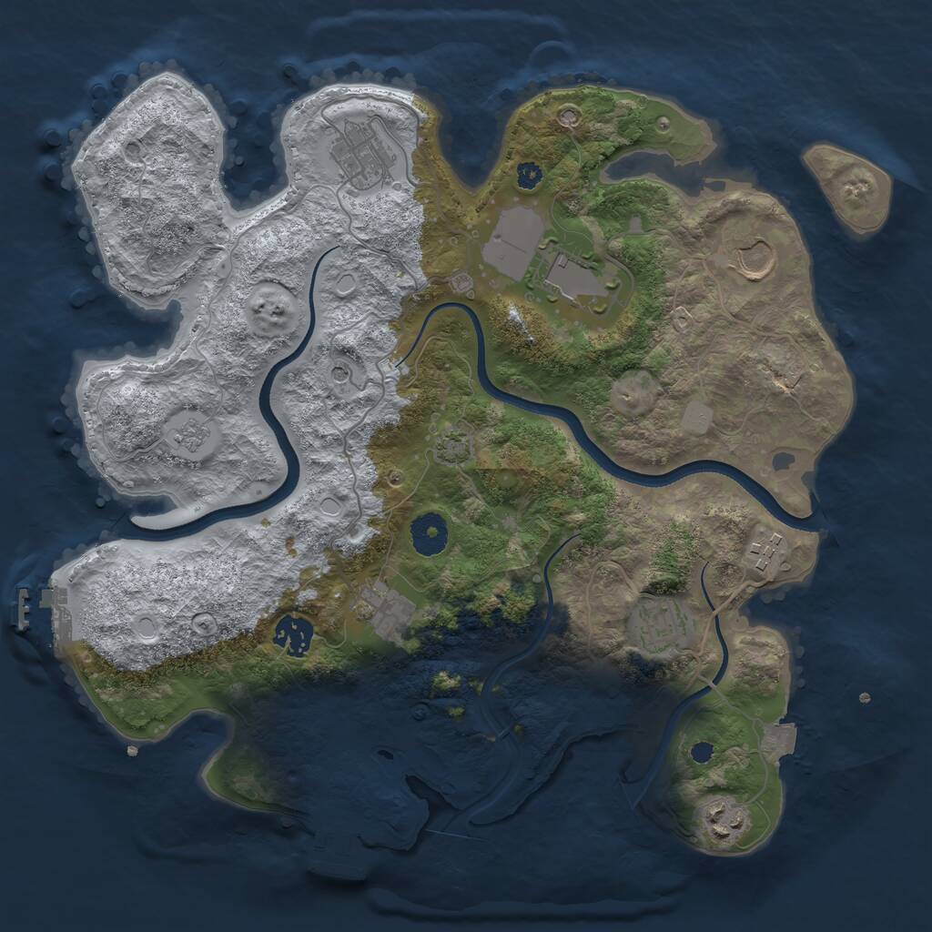 Rust Map: Procedural Map, Size: 3500, Seed: 404014649, 14 Monuments