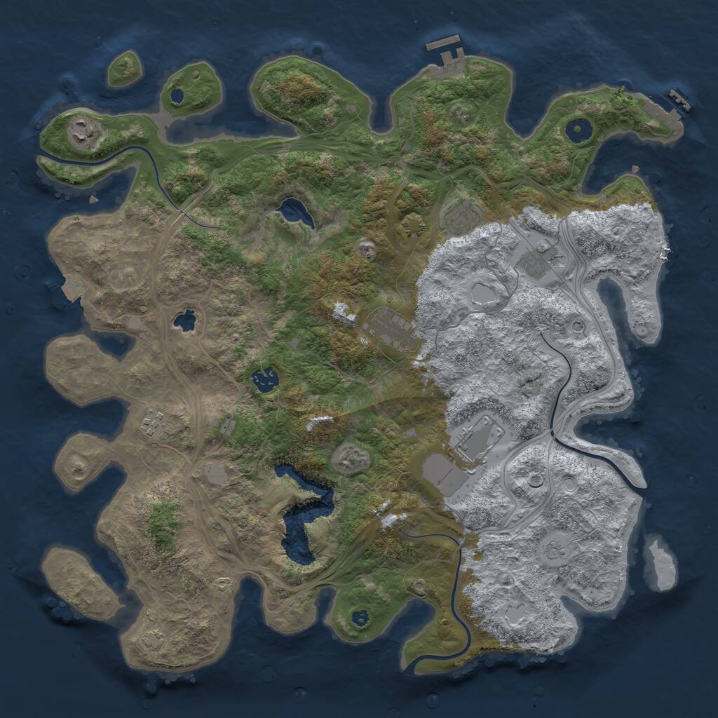 Rust Map: Procedural Map, Size: 4250, Seed: 1821777180, 13 Monuments