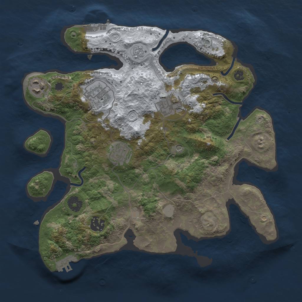 Rust Map: Procedural Map, Size: 3000, Seed: 43243242, 14 Monuments