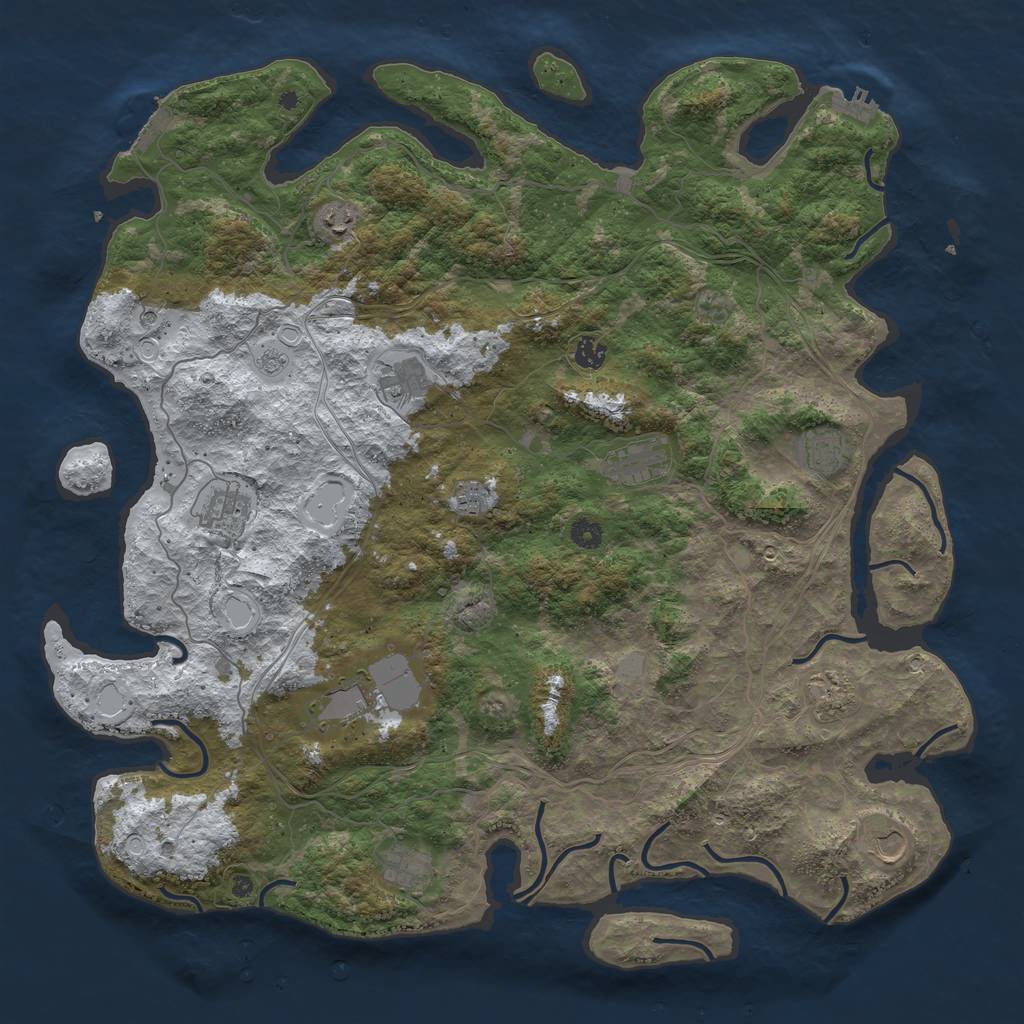 Rust Map: Procedural Map, Size: 4800, Seed: 561485648, 20 Monuments