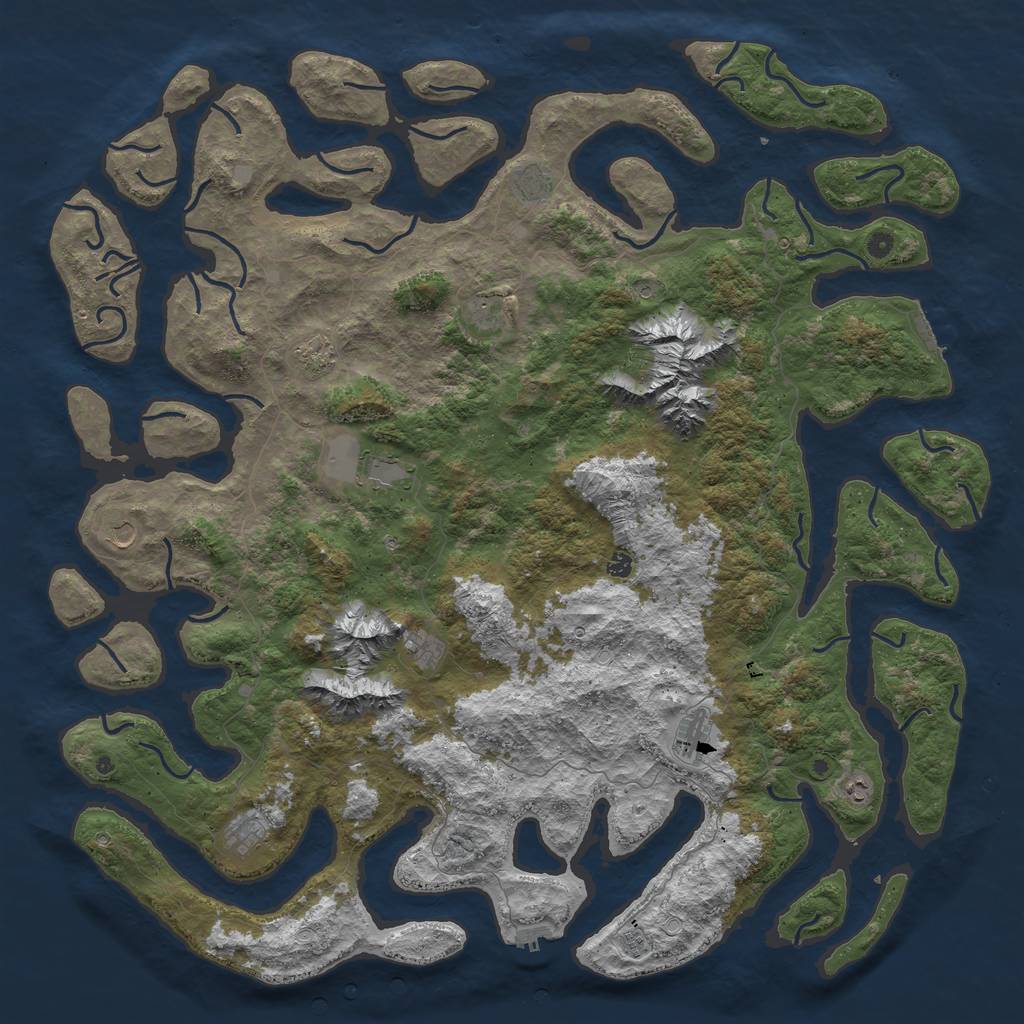 Rust Map: Procedural Map, Size: 6000, Seed: 84109024, 19 Monuments