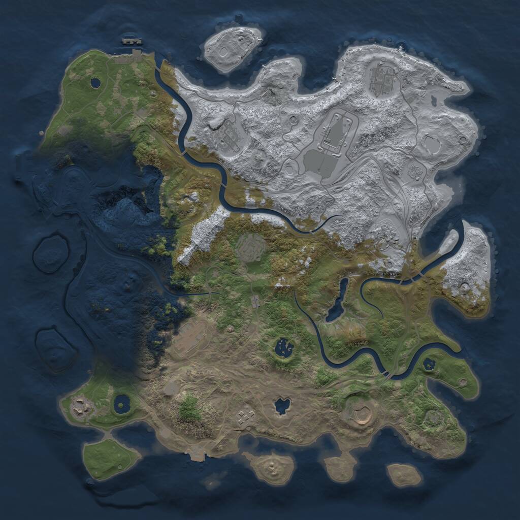 Rust Map: Procedural Map, Size: 4250, Seed: 765281449, 16 Monuments