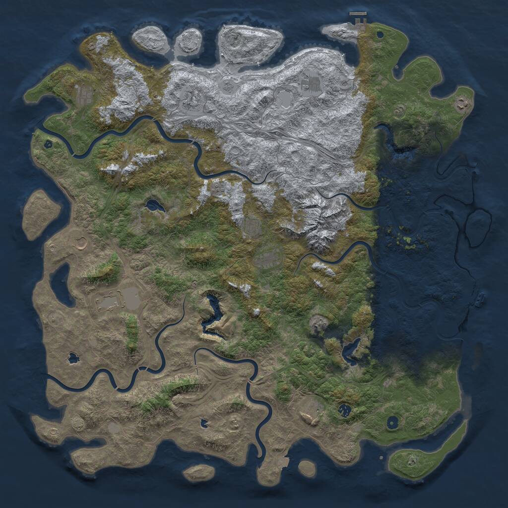 Rust Map: Procedural Map, Size: 6000, Seed: 164234, 17 Monuments