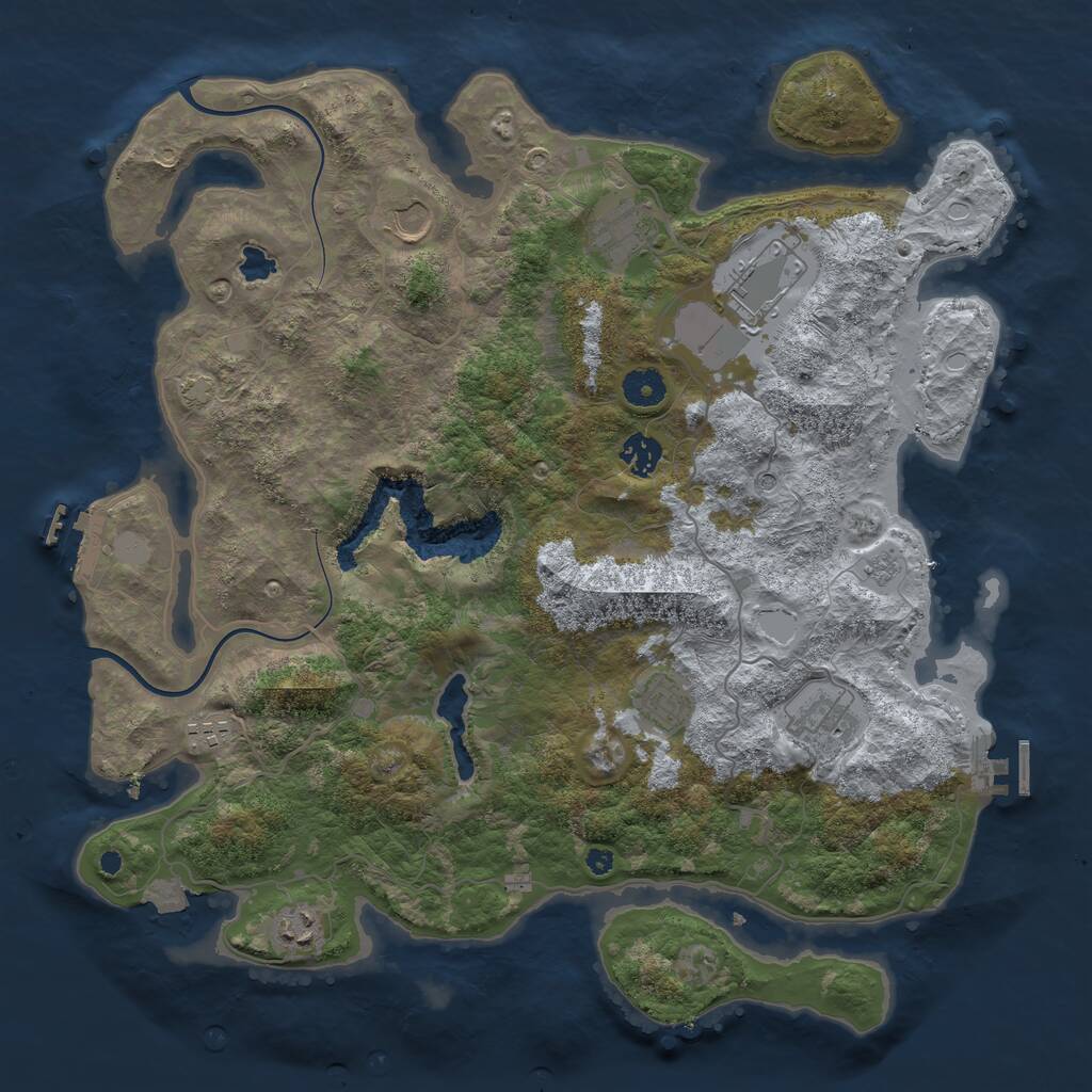Rust Map: Procedural Map, Size: 4000, Seed: 1234565, 14 Monuments