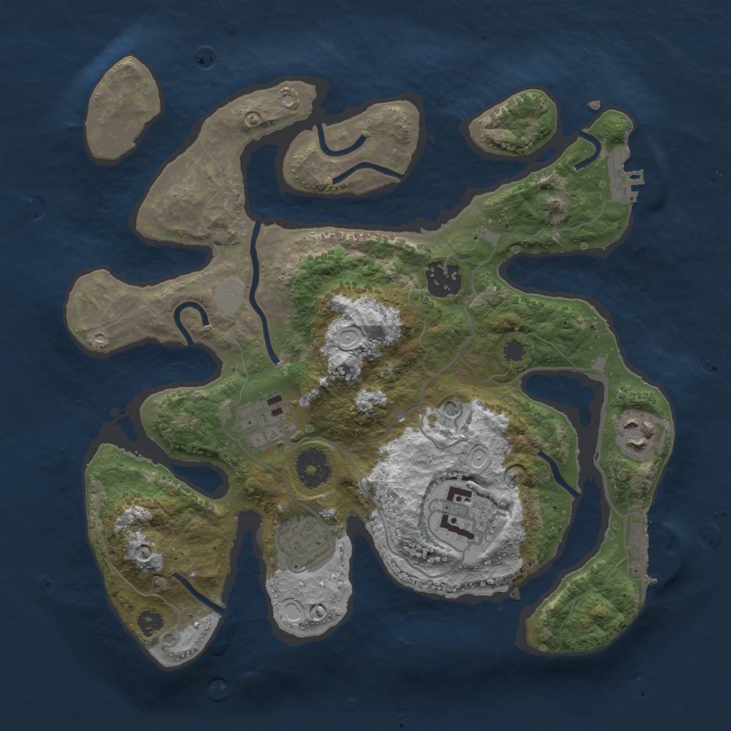 Rust Map: Procedural Map, Size: 3000, Seed: 1809211968, 13 Monuments