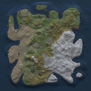 Thumbnail Rust Map: Procedural Map, Size: 3510, Seed: 6395424, 18 Monuments