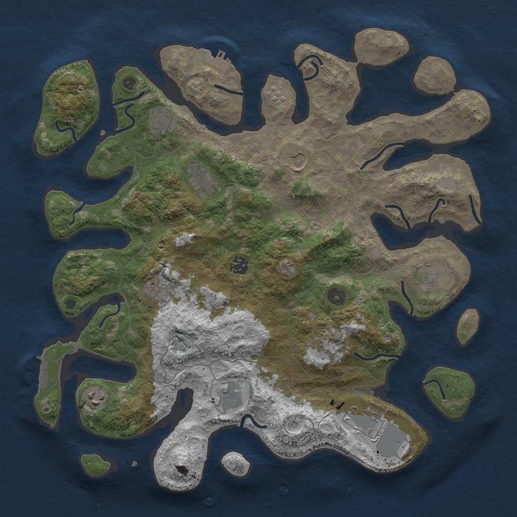 Rust Map: Procedural Map, Size: 4250, Seed: 1426203810, 19 Monuments