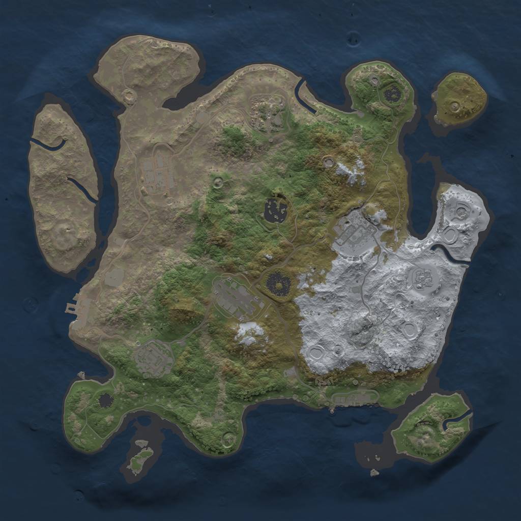 Rust Map: Procedural Map, Size: 3200, Seed: 302308, 15 Monuments