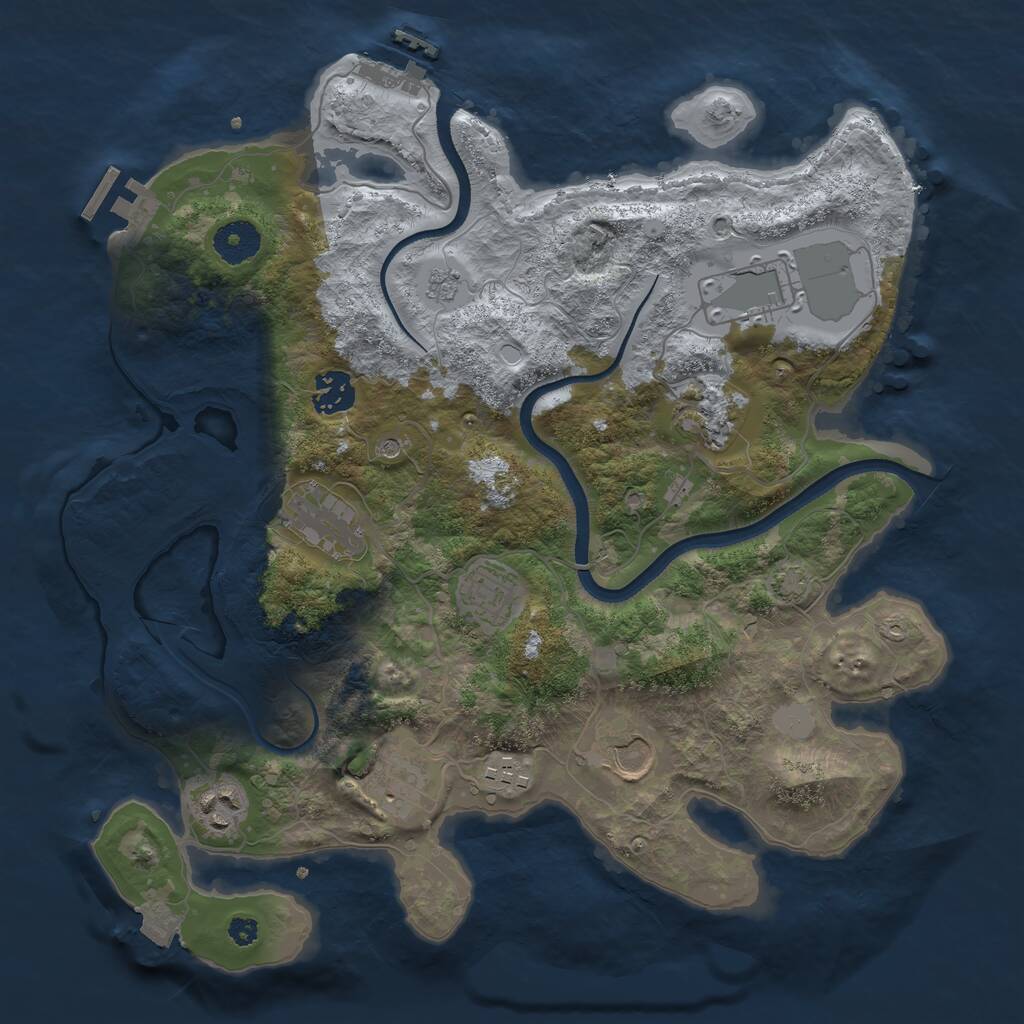 Rust Map: Procedural Map, Size: 3500, Seed: 10000, 15 Monuments
