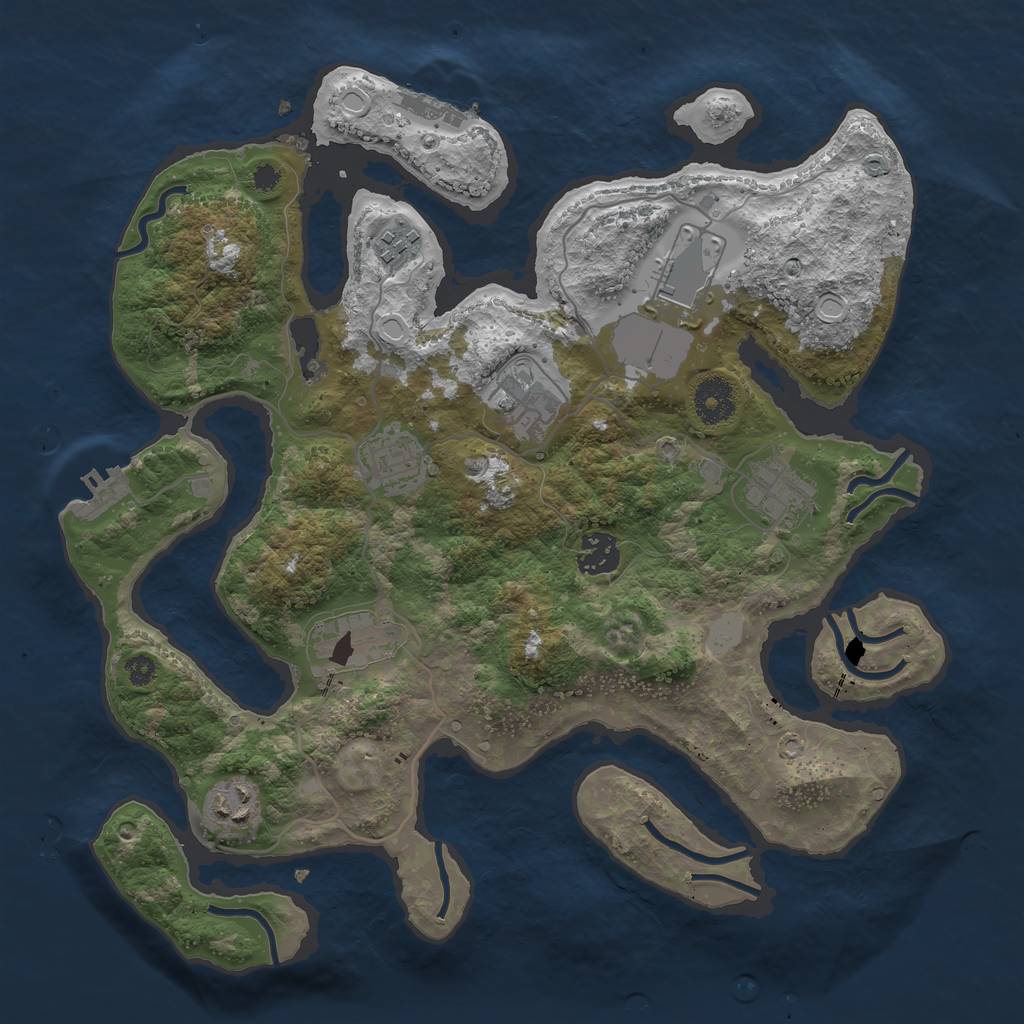 Rust Map: Procedural Map, Size: 3500, Seed: 10000, 15 Monuments