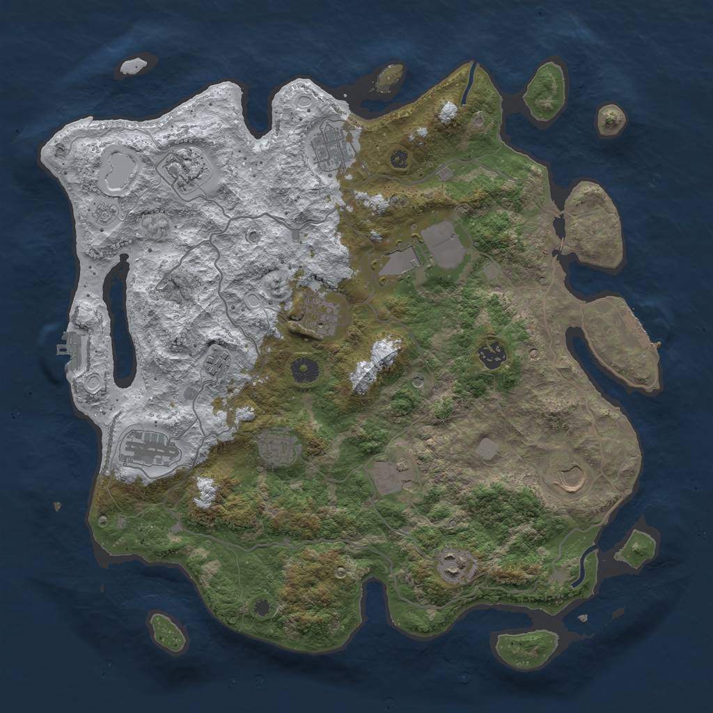 Rust Map: Procedural Map, Size: 4000, Seed: 86754260, 20 Monuments