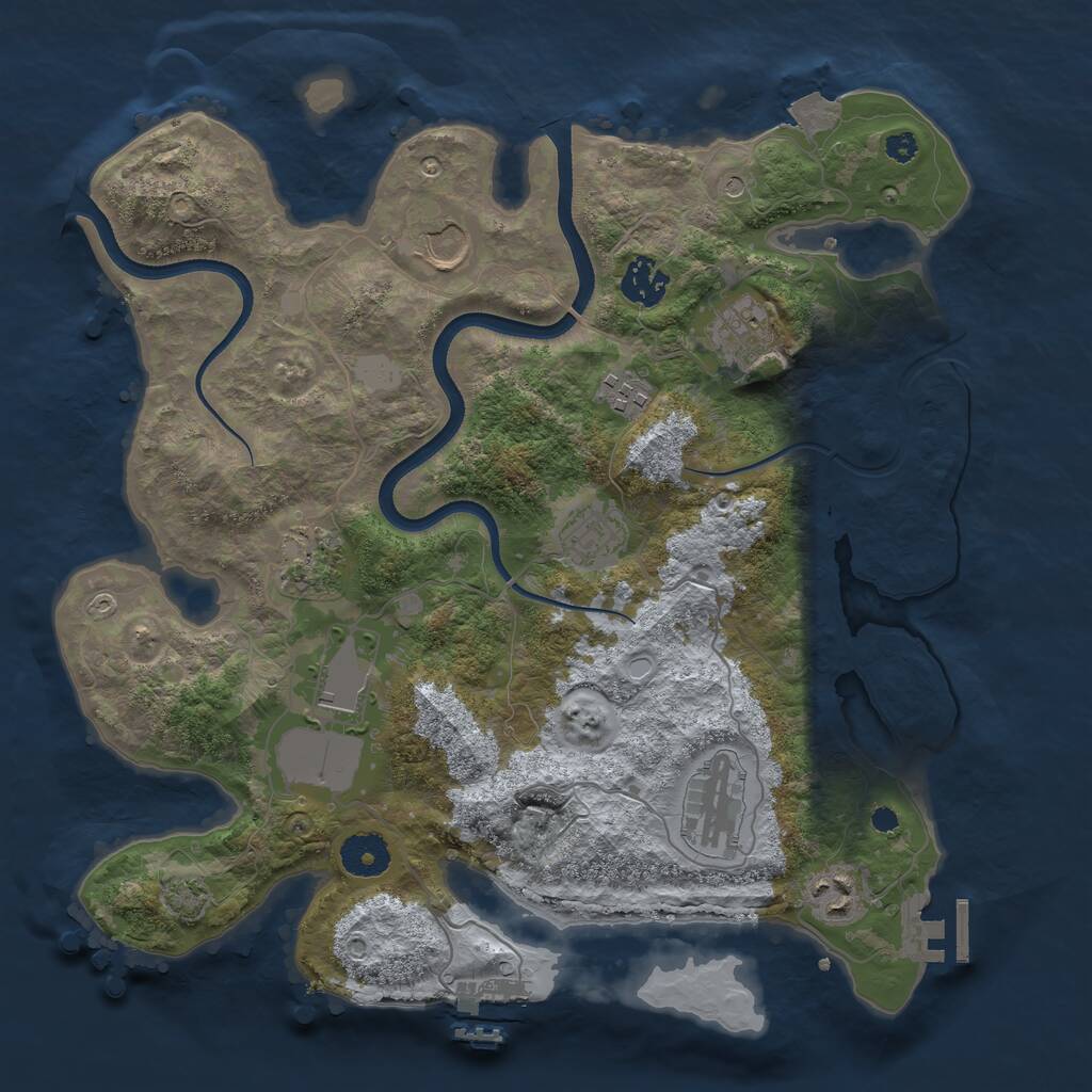 Rust Map: Procedural Map, Size: 3500, Seed: 778899, 14 Monuments