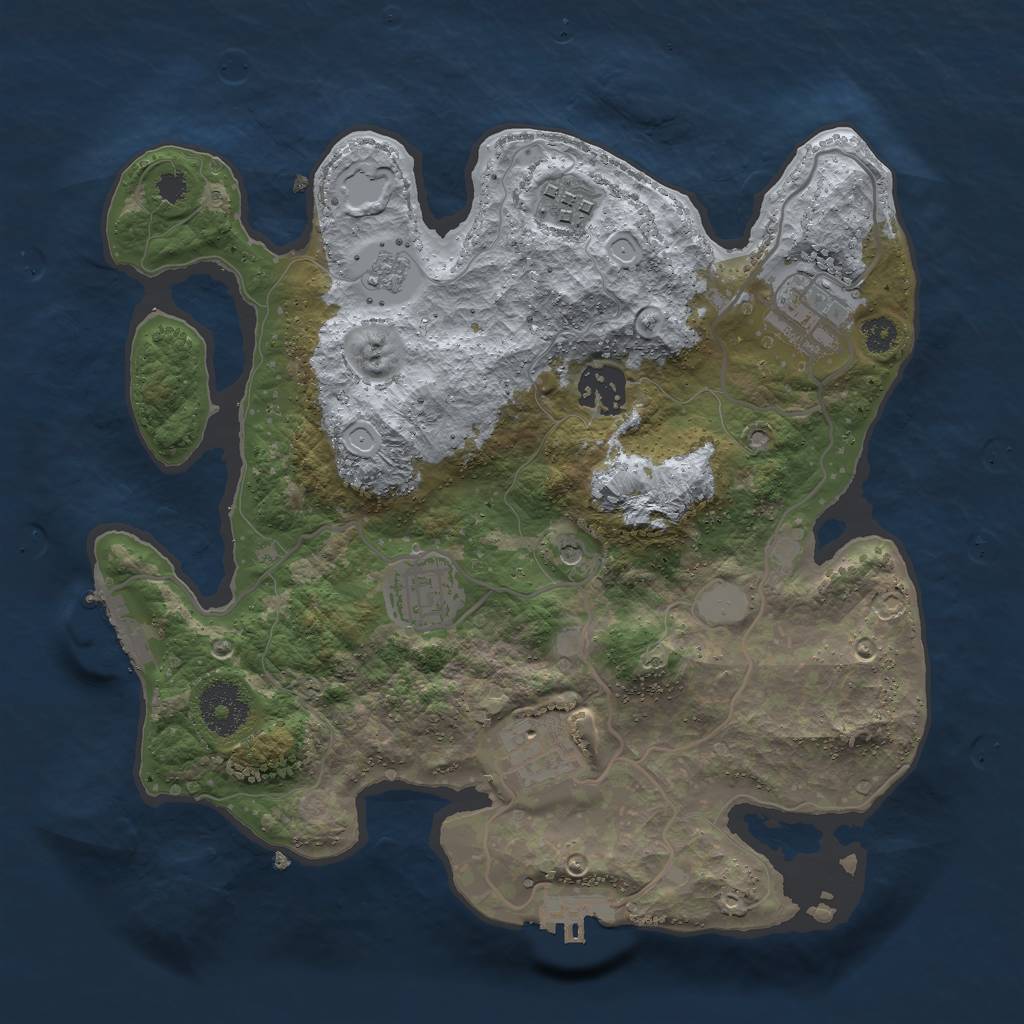 Rust Map: Procedural Map, Size: 3000, Seed: 1627792881, 14 Monuments