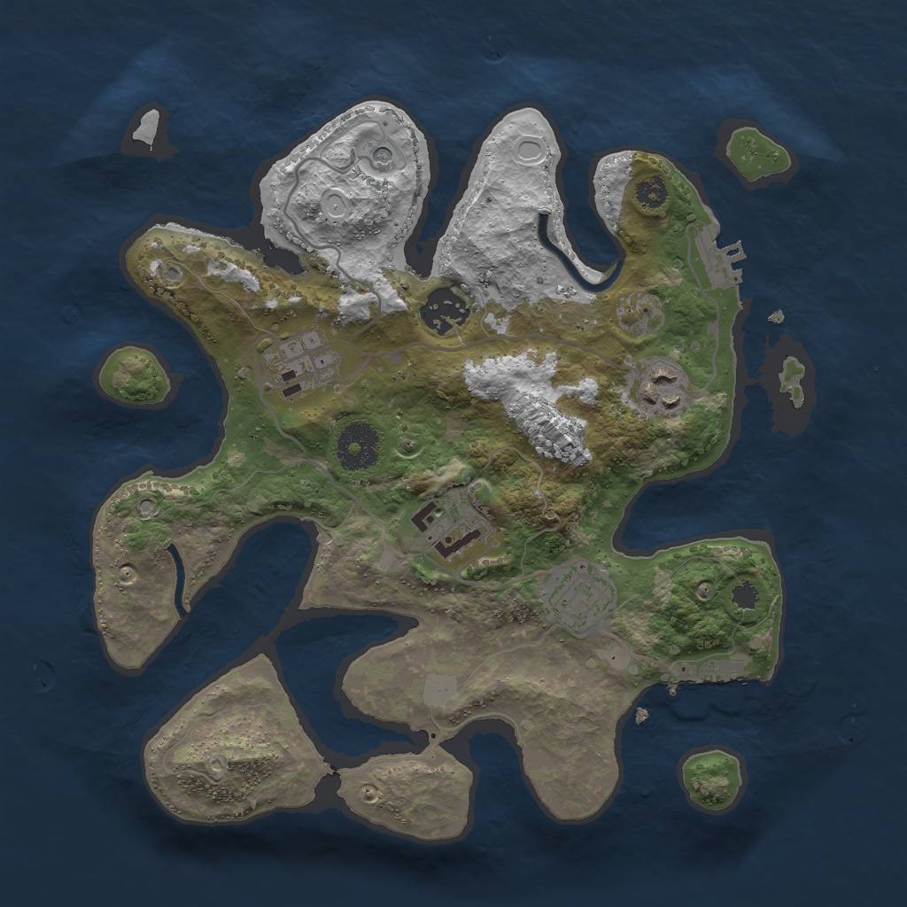 Rust Map: Procedural Map, Size: 3000, Seed: 470381526, 13 Monuments