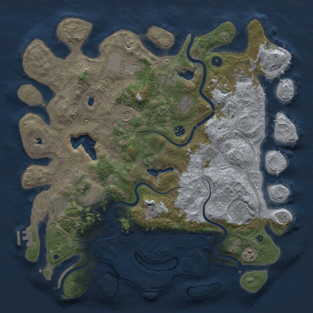 Rust Map: Procedural Map, Size: 4500, Seed: 13828, 17 Monuments