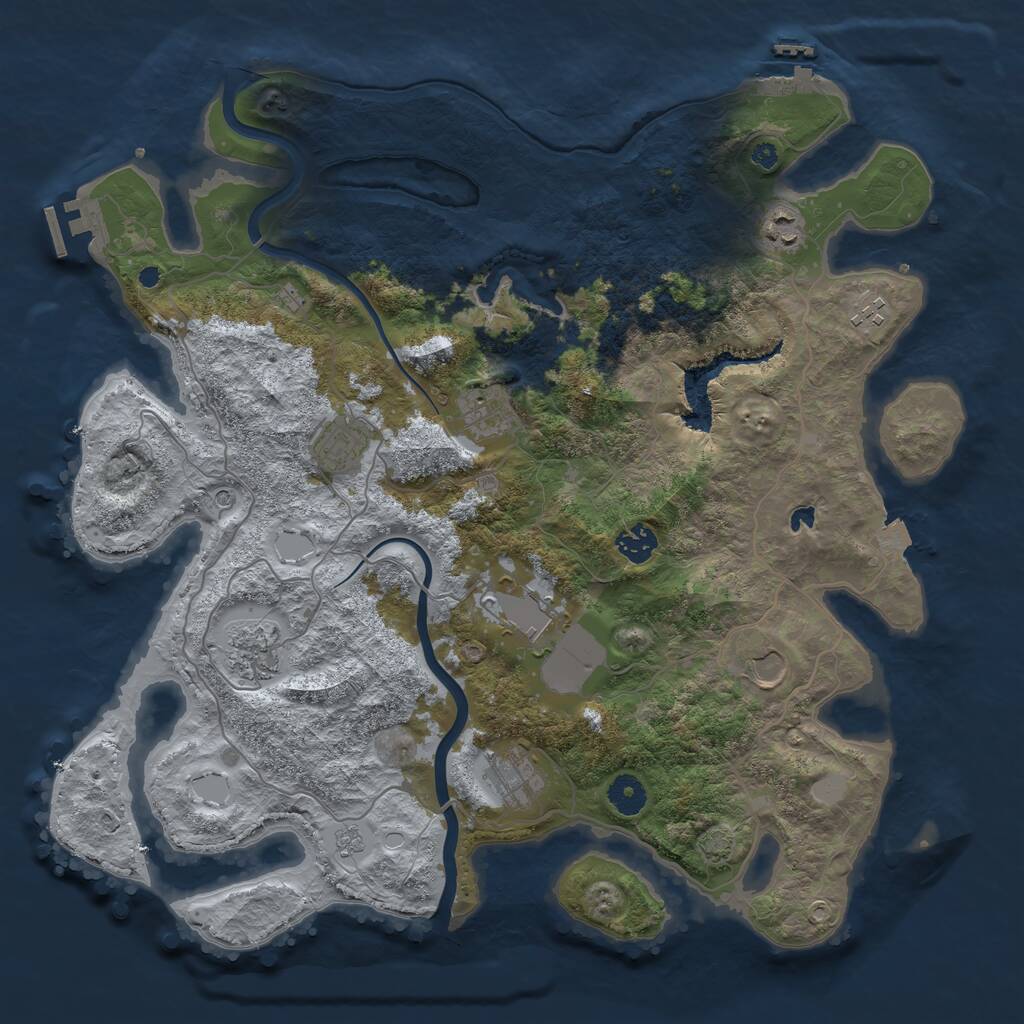Rust Map: Procedural Map, Size: 4000, Seed: 873101127, 15 Monuments