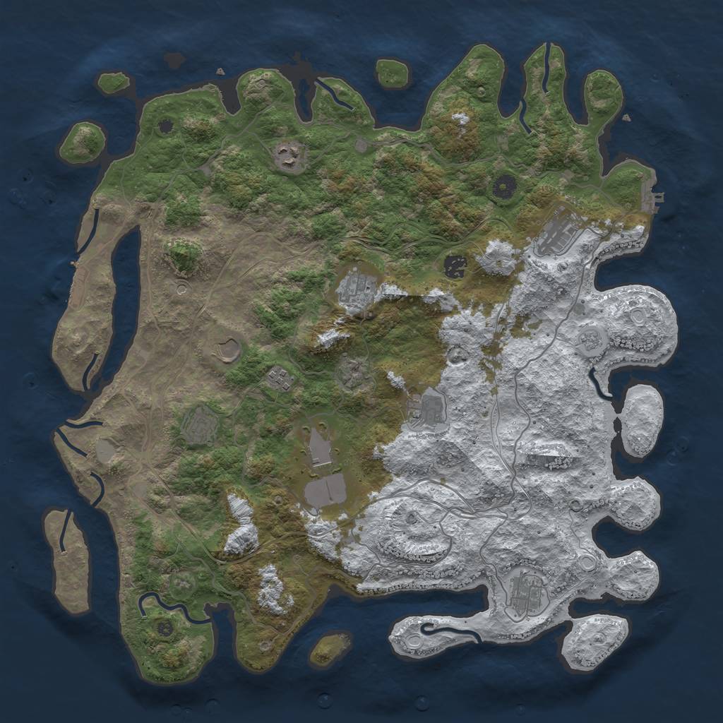 Rust Map: Procedural Map, Size: 4486, Seed: 707660606, 19 Monuments