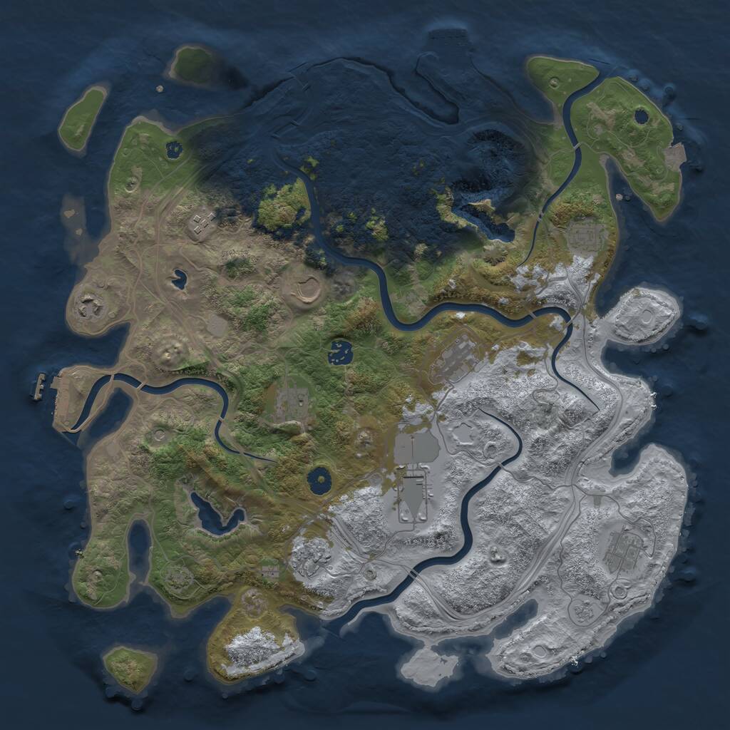 Rust Map: Procedural Map, Size: 4250, Seed: 1981, 16 Monuments