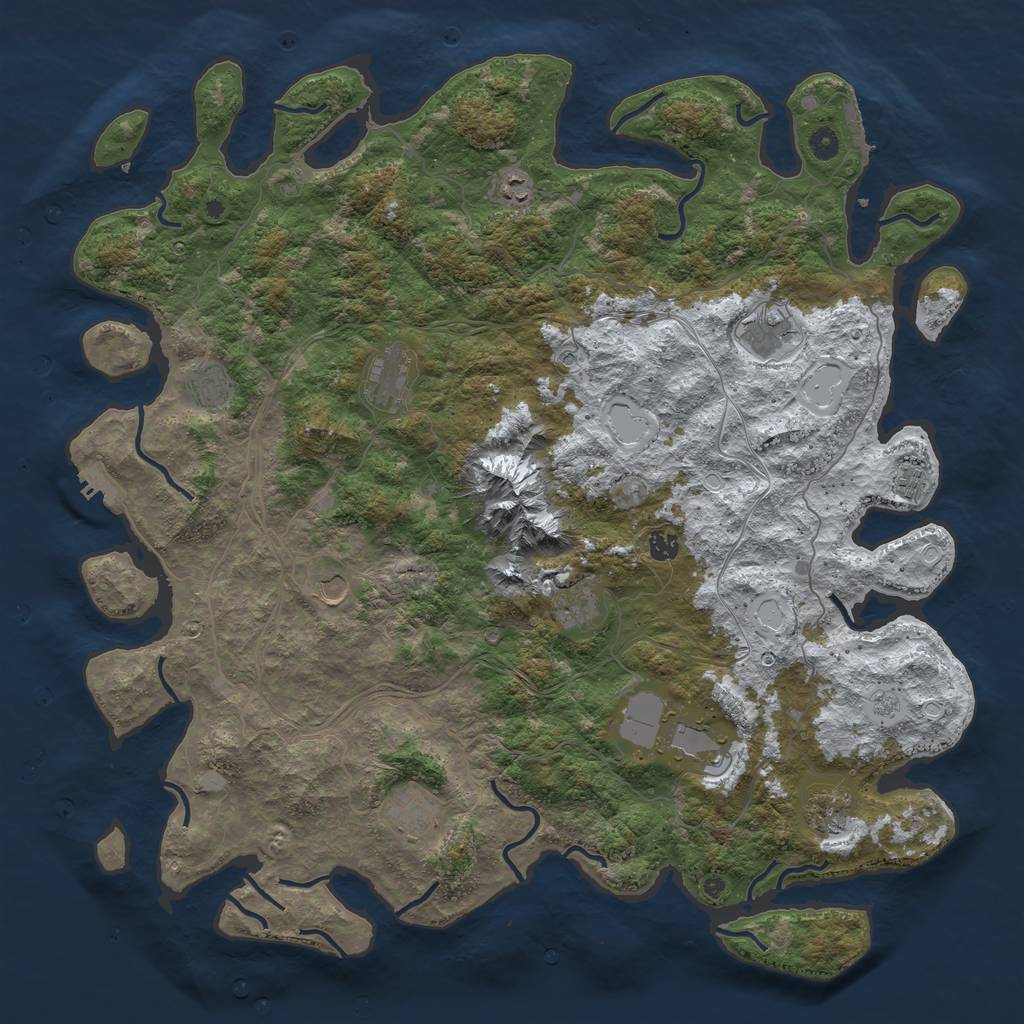 Rust Map: Procedural Map, Size: 5000, Seed: 13082373, 20 Monuments