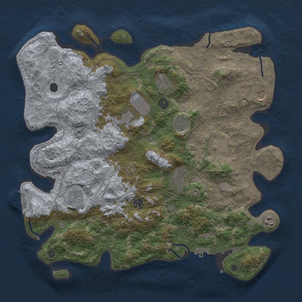 Rust Map: Procedural Map, Size: 4250, Seed: 32256, 19 Monuments