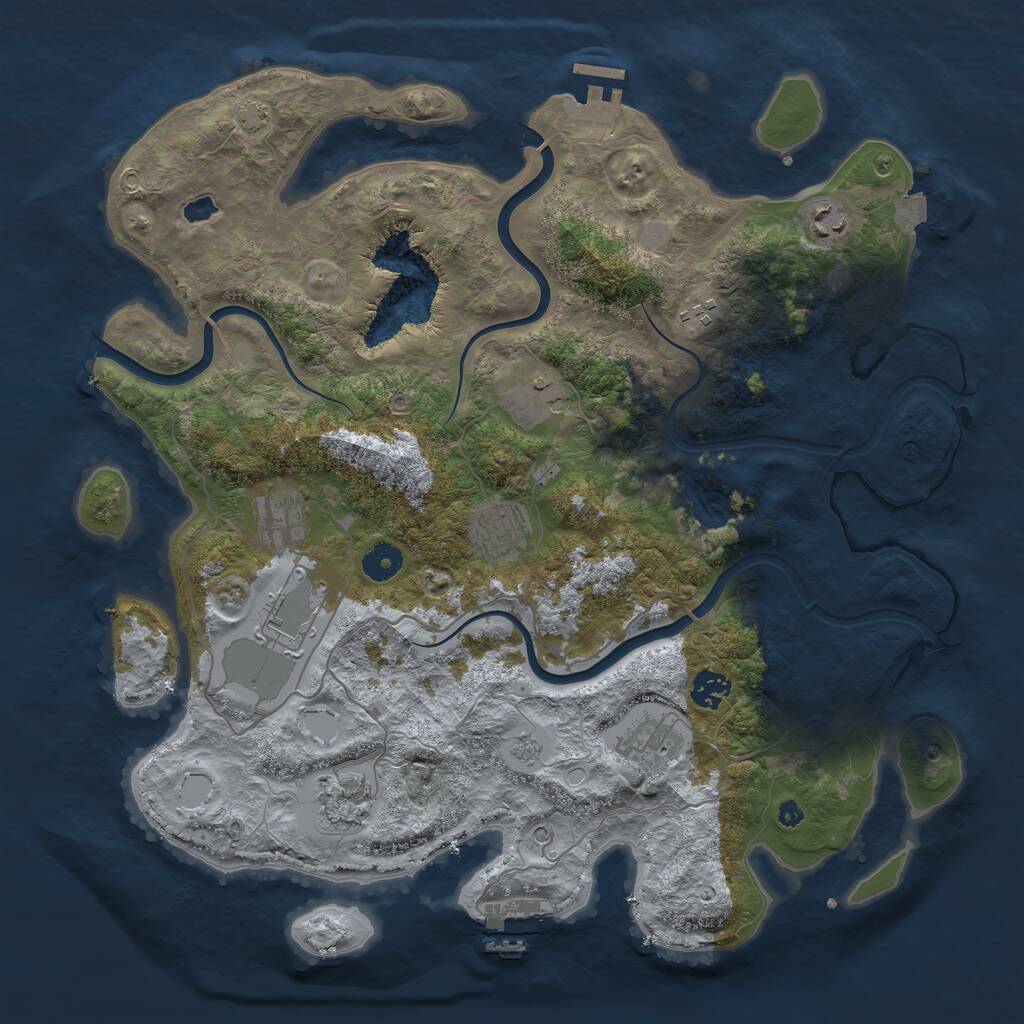 Rust Map: Procedural Map, Size: 4000, Seed: 524173631, 15 Monuments