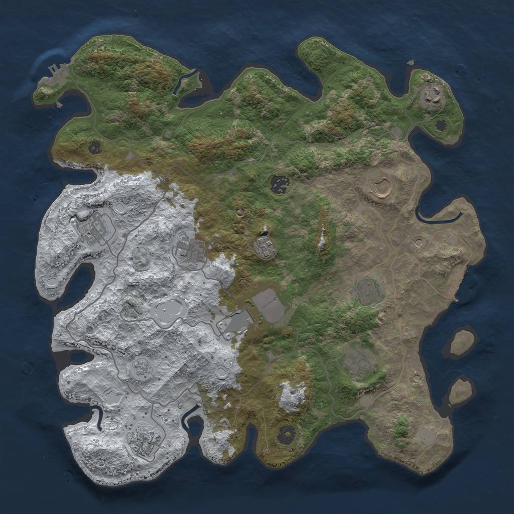 Rust Map: Procedural Map, Size: 4000, Seed: 95, 19 Monuments
