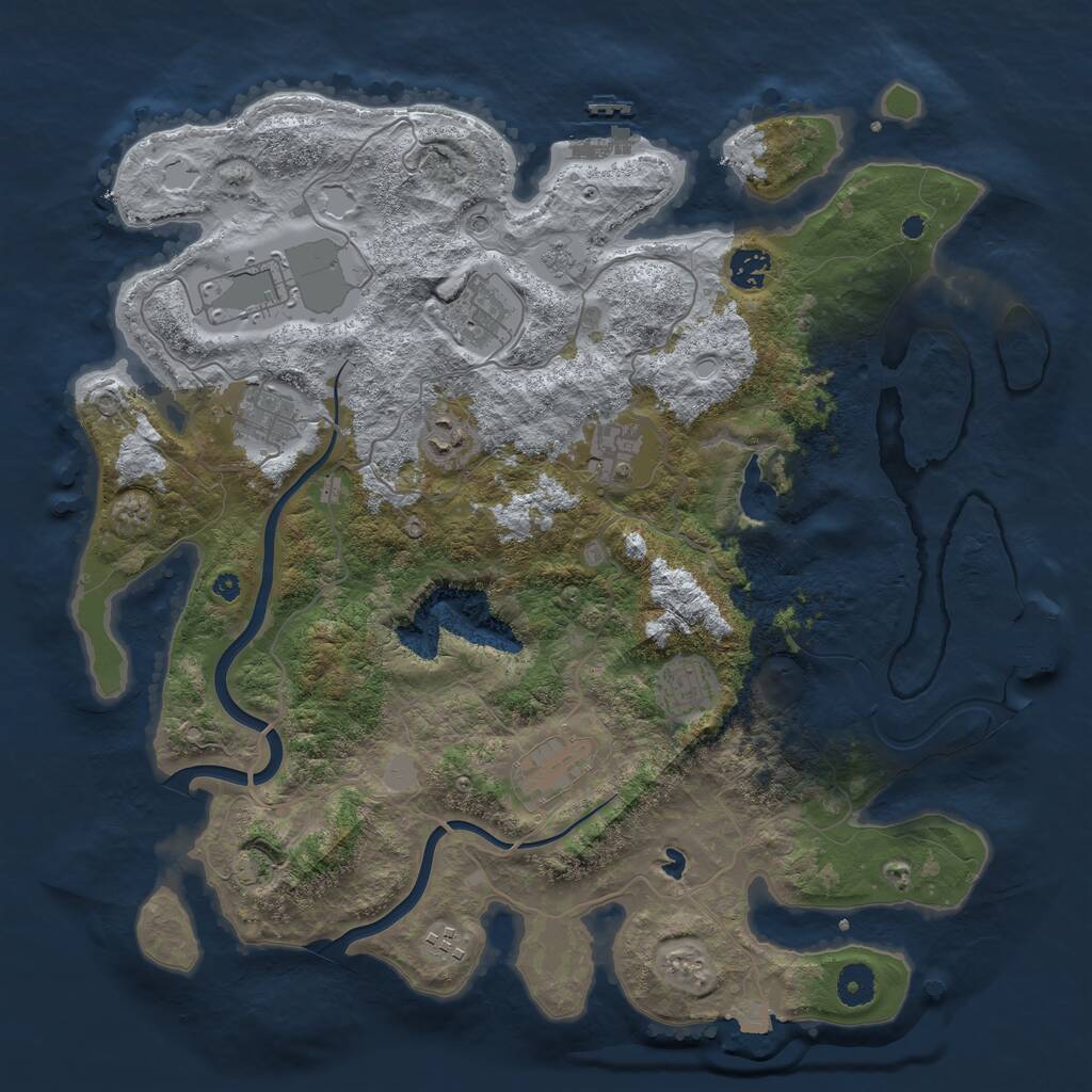 Rust Map: Procedural Map, Size: 4000, Seed: 64463615, 15 Monuments