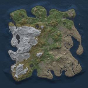 Thumbnail Rust Map: Procedural Map, Size: 3500, Seed: 164, 18 Monuments