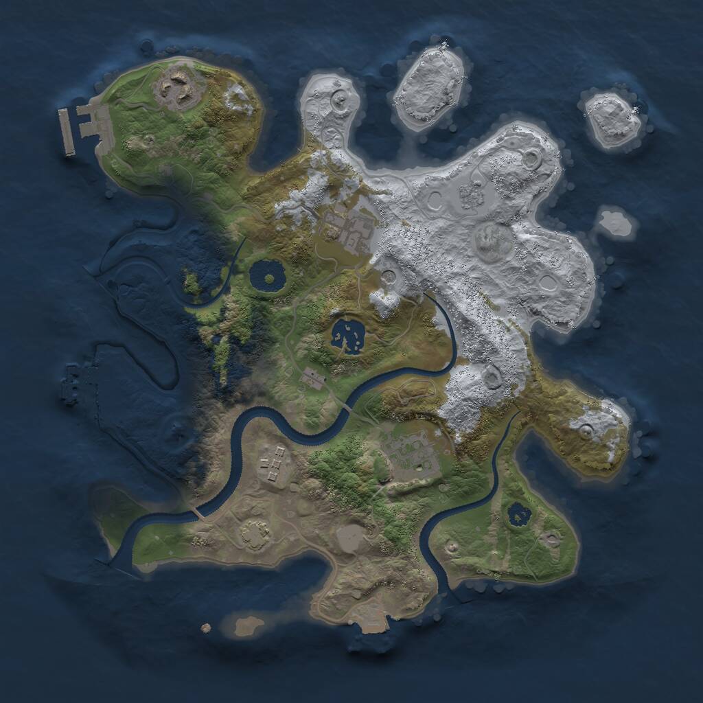 Rust Map: Procedural Map, Size: 3000, Seed: 268071308, 11 Monuments