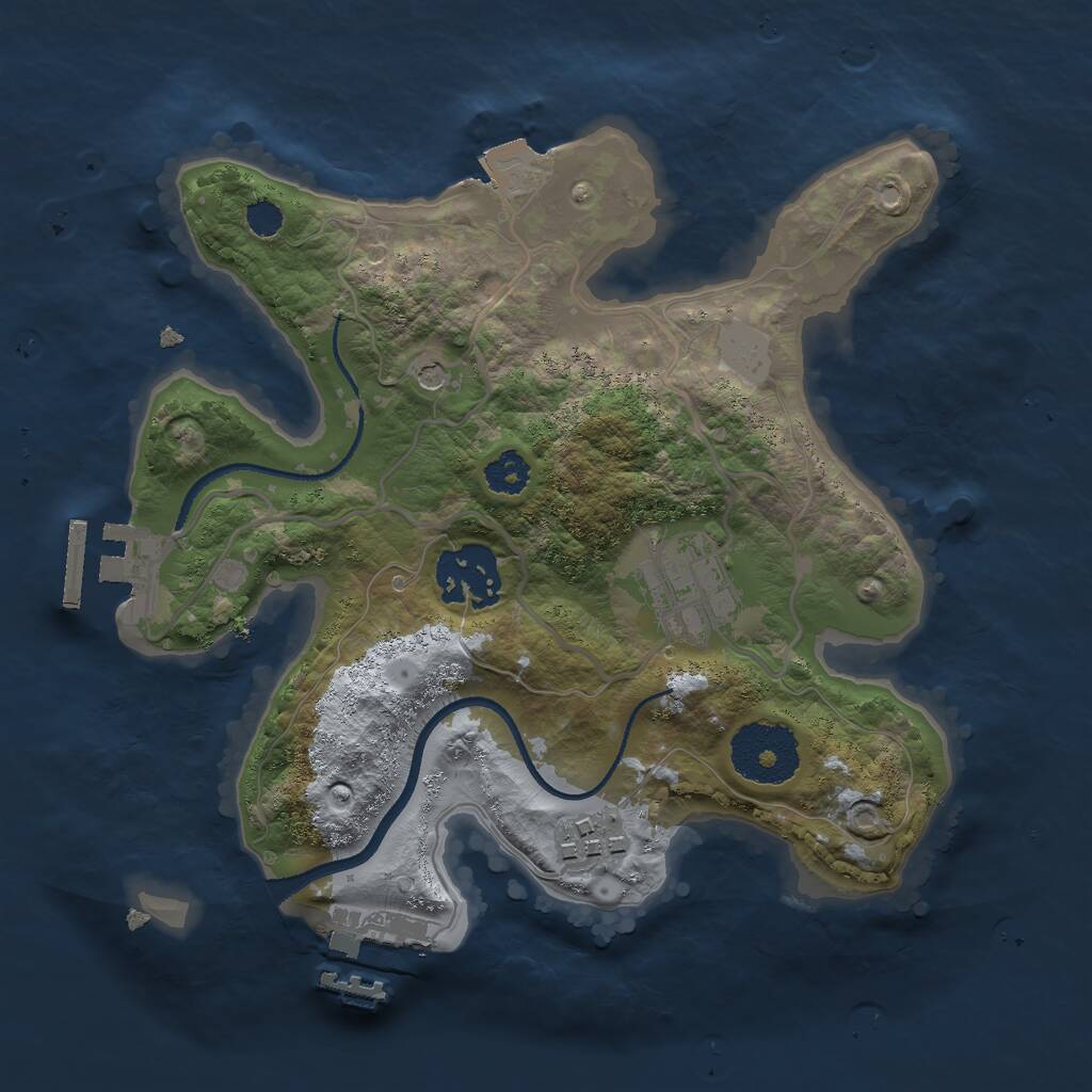 Rust Map: Procedural Map, Size: 2500, Seed: 8122013, 7 Monuments