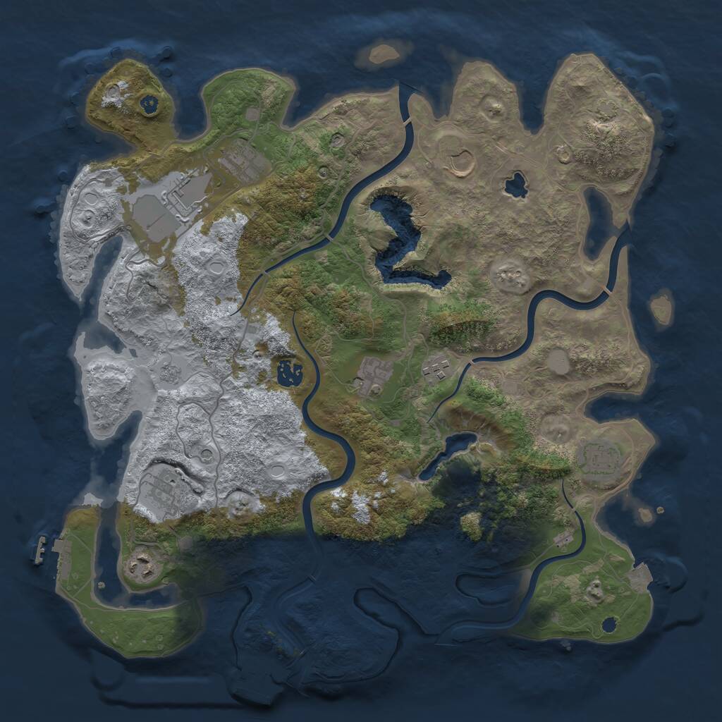 Rust Map: Procedural Map, Size: 4000, Seed: 40271058, 15 Monuments
