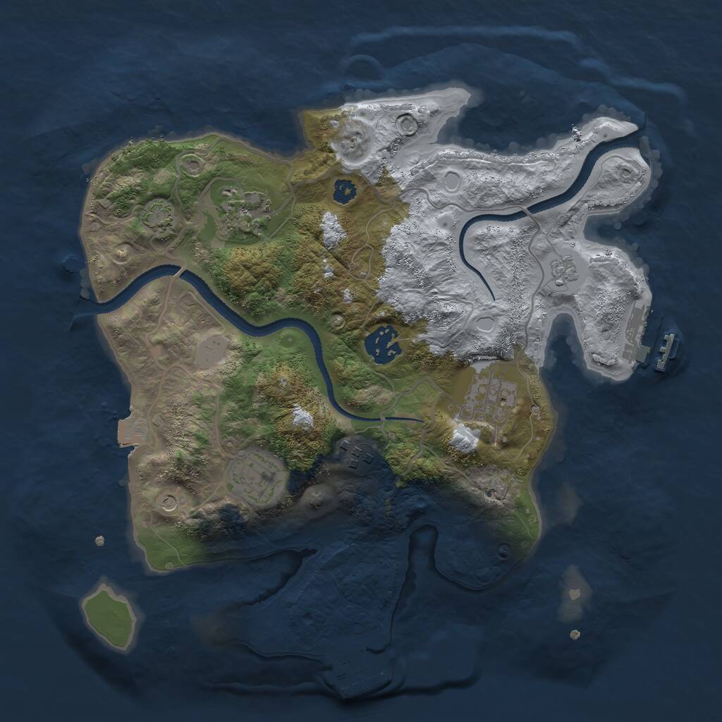 Rust Map: Procedural Map, Size: 3000, Seed: 200069, 11 Monuments