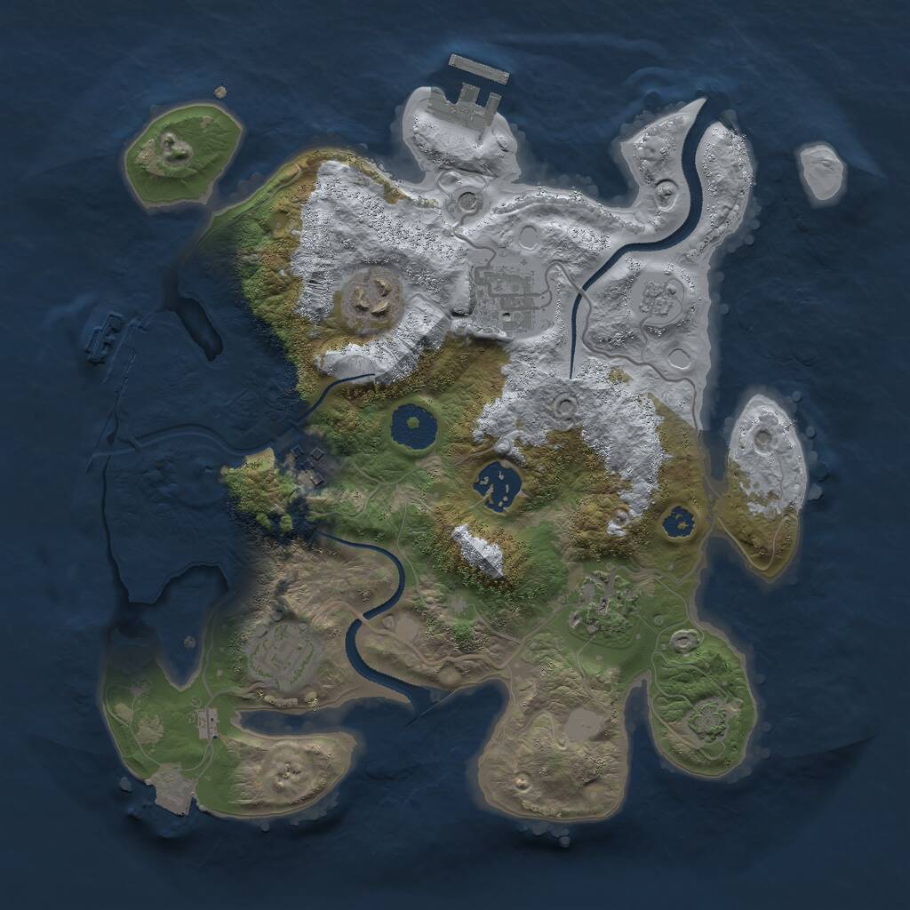Rust Map: Procedural Map, Size: 3000, Seed: 93786348, 12 Monuments
