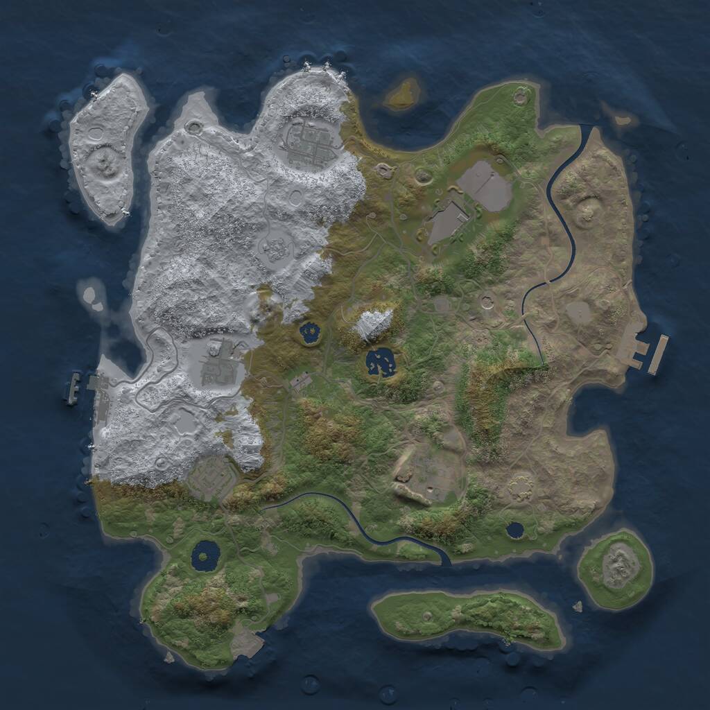 Rust Map: Procedural Map, Size: 3500, Seed: 1926919237, 12 Monuments