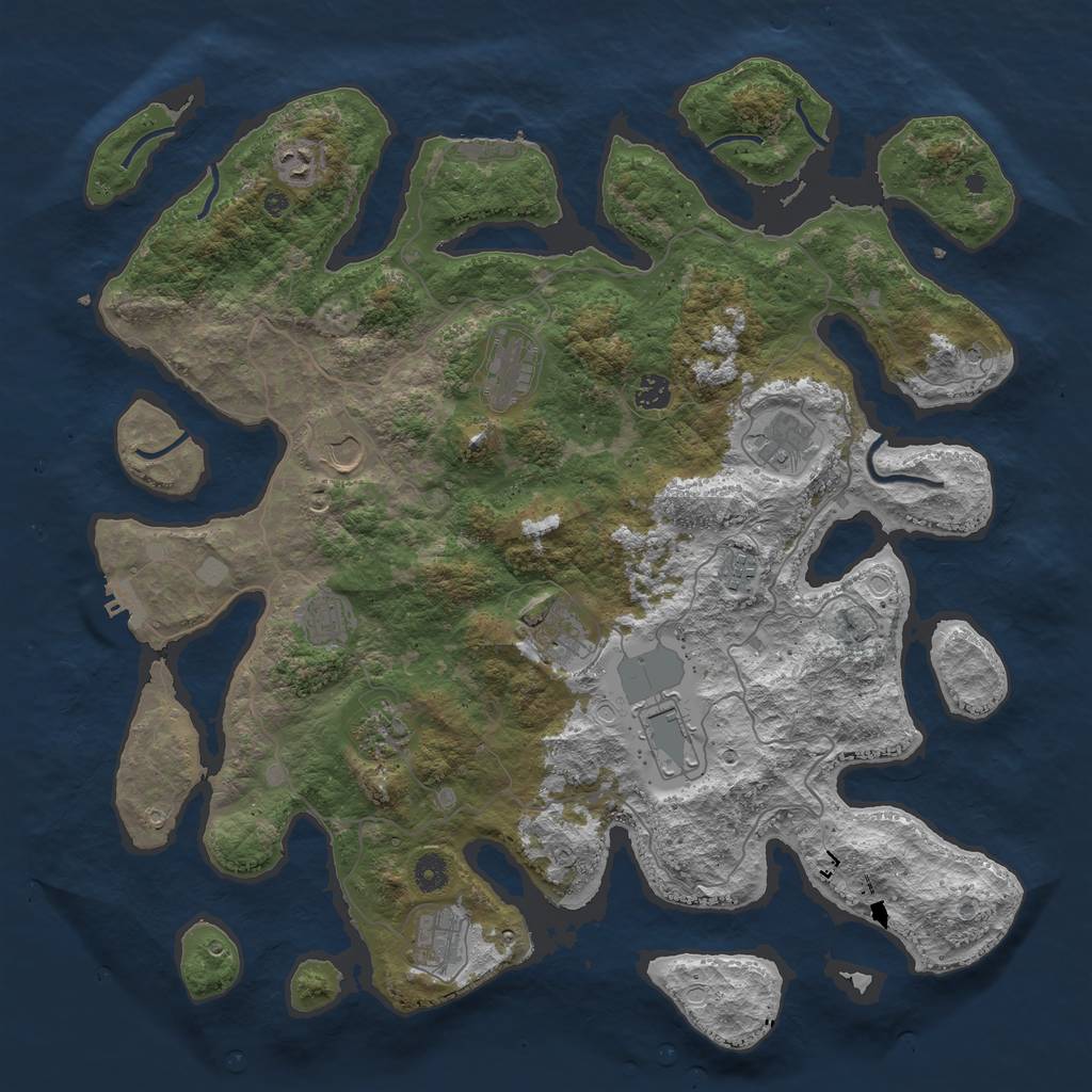 Rust Map: Procedural Map, Size: 4500, Seed: 44, 19 Monuments