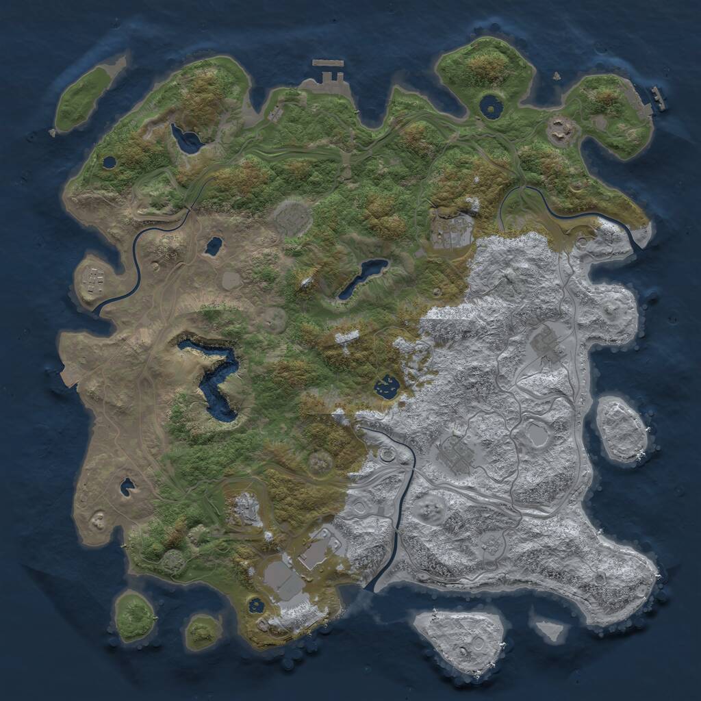 Rust Map: Procedural Map, Size: 4500, Seed: 44, 15 Monuments