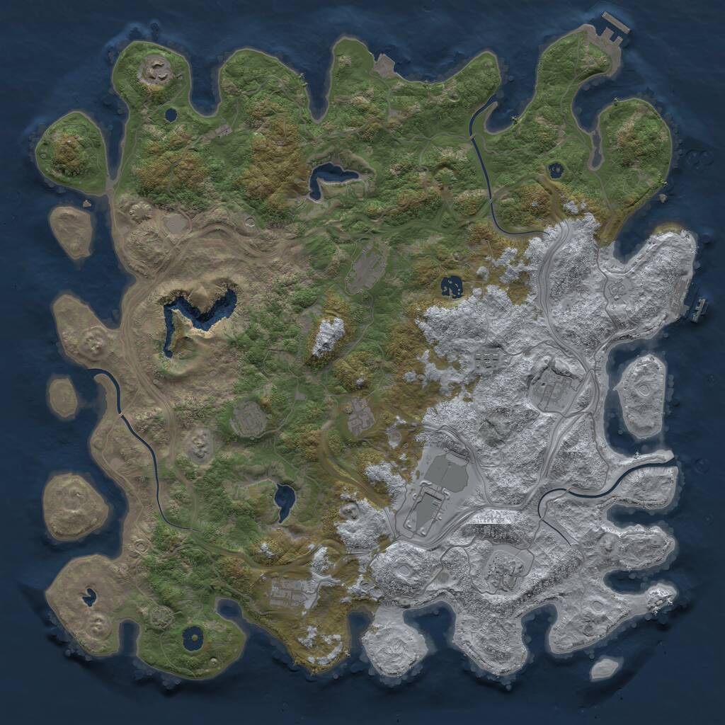 Rust Map: Procedural Map, Size: 4700, Seed: 868, 16 Monuments